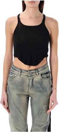 Rick Owens Basic Tank Cropped Top - Dames - Tops zonder mouwen - Zwart - M - Katoen - Tops