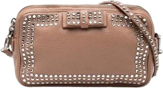 Miu Miu Pre-owned Cross Body Bags, female, Beige, Size: ONE SIZE Pre-owned Leather Cross Body Bag