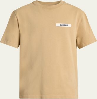 Jacquemus Mens Grosgrain Logo Crewneck T-Shirt