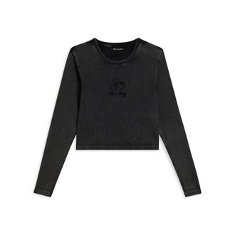 Freddy T-shirt cropped da donna a manica lunga con ricami Disney
