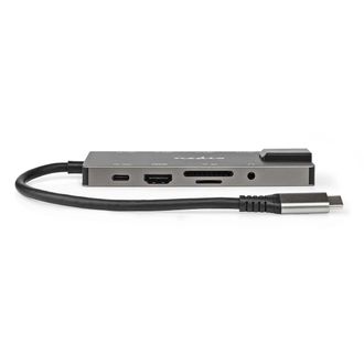 Nedis Adaptador De Multiples Puertos Usb Usb 32 Gen 1 Usb C Macho Rj45 Hembra Salida Hdmi - Sd 2x Usb C 35 Mm Hembra 3x Usb A Hembra 5 Gbps 020 M Redondo Ch