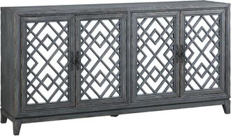 Linon Mirror 4-Door Cabinet