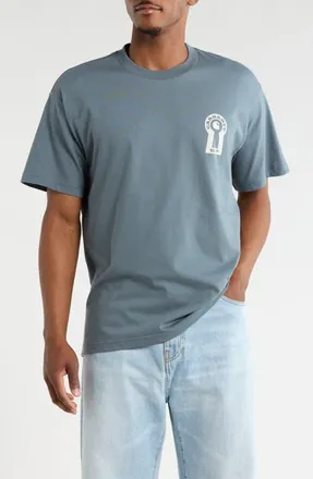Carhartt Work in Progress Locked Organic Cotton Graphic T-Shirt in Cozy Blue at Nordstrom, Size Xx-Large