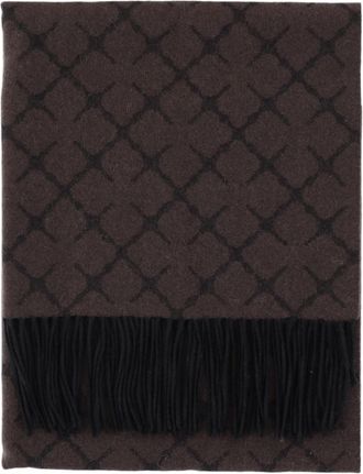 By Malene Birger Multi-Brown Geometric Wool-Blend Scarf