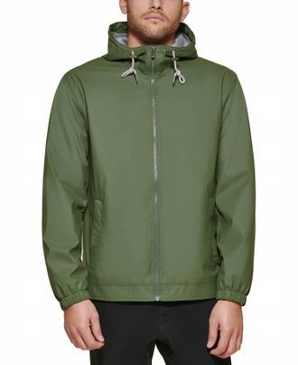 Club Room Mens Bomber Jacket With Hoodie In Green
