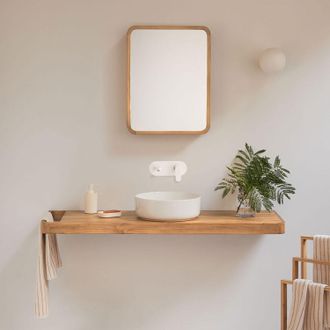 Sklum Conjunto De Mueble De Ba&ntilde;o 130x45 Cm Suspendido En Madera De Teca Neill Sklum