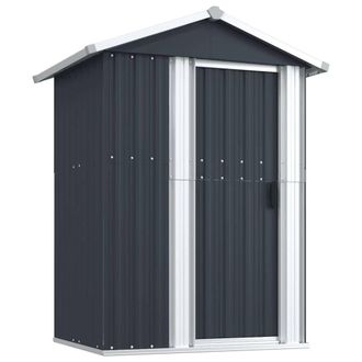 Berkfield Home Garden Shed Anthracite 126x97.5x177 cm Galvanised Steel in Dark Grey
