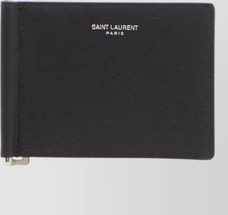 Saint Laurent calfskin money clip slim wallet