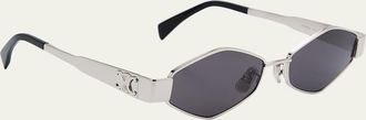 Celine Mens Triomphe Metal and Nylon Oval Sunglasses
