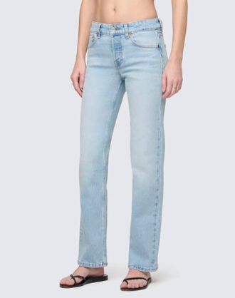 Re/Done Slim Strait Crop Jean In Silver Springs