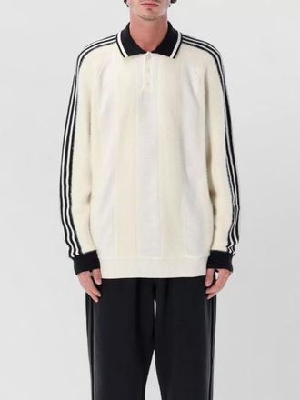 adidas knitted jersey long sleeve polo shirt