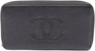 Chanel Pre-owned Wallets, female, Black, Size: ONE SIZE Pre-owned Leather Wallet