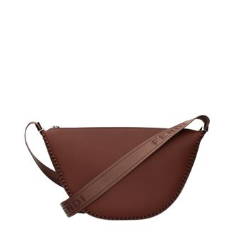 Fendi Borse A Tracolla Melone Donna Pelle Marrone/Noce