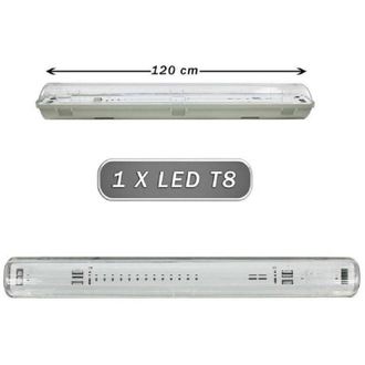 Trade Shop Trade Shop Traesio - Trade Shop - Plafoniera Stagna 1 Neon Led Tubo T8 G13 Da 120 Cm Parete Soffitto Ip65 T8-120ss