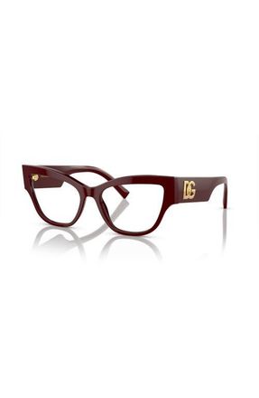 Dolce & Gabbana 53mm Cat Eye optical glasses in Red at Nordstrom
