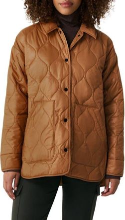 Lole The Quilted Water Repellent Nylon Shacket in Ginger at Nordstrom, Size X-Large