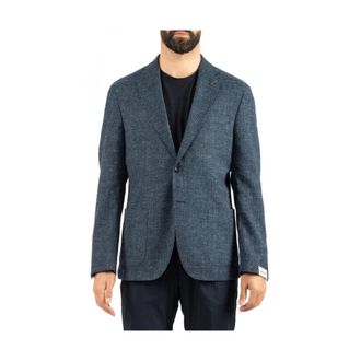 Paoloni Blazers, male, Blue, Size: 4XL Stylish Jacket