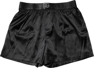 Dolce & Gabbana Black Logo Waist Regular Boxer Shorts Mens Underwear