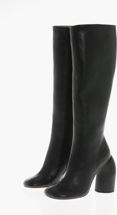 Off-white Leather Boots TONAL SPRING with 11cm Sculptural Spring-Desig size 38