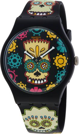 Swatch The Simpsons DOh Of The Dead Quartz Black Dial Unisex Watch SO29Z135