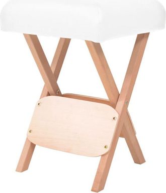 vidaXL Sgabello da Massaggio Pieghevole Spessore Sedile 12 cm Bianco - Vidaxl