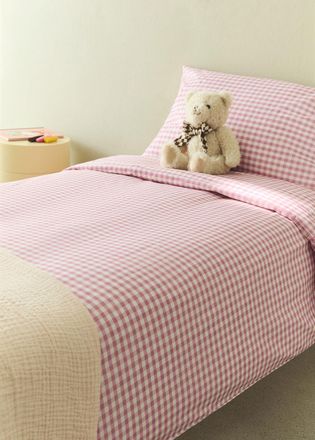Mango Copripiumino cotone quadri Vichy letto 90 cm rosa - Home - Letto 90 cm - MANGO HOME