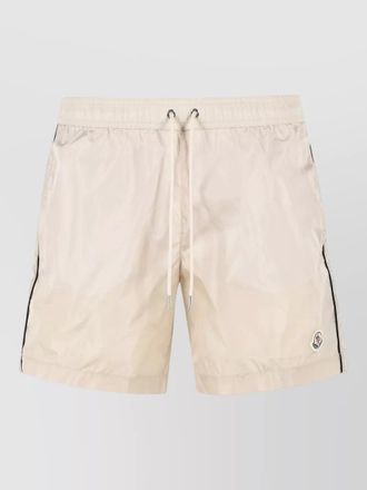 Moncler polyamide swim shorts side stripe back pocket