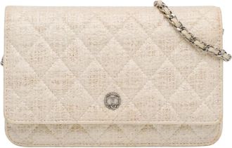 Chanel Pre-owned Quilted Chain Wallet - Dames - Vintage Schoudertas - Beige - ONE Size - Vintage