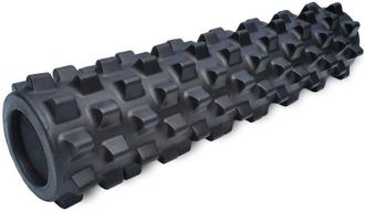No Brand Rullo Massaggiante Per Rilassamento Muscolare Esteso Da 45 Cm Con Asta In Schiuma Eva A Forma Di Denti Di Lupo Per Fitness E Yoga - Colonna Yoga Nera 