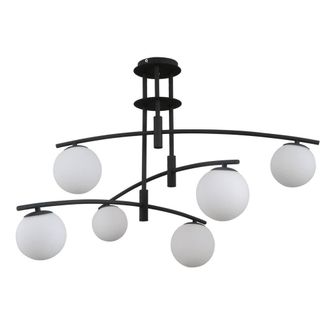 Netlighting Senai Modern 6 Light Globe Ceiling Light G9 in Black