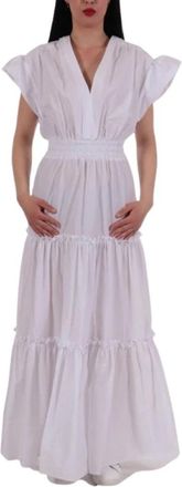 Pinko Long Dress Pellegrino 1 - Dames - Maxi kleedjes - Wit - L - Kleedjes