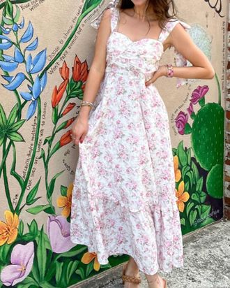 Blu Pepper Petal Whisper Dress In White