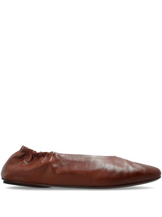 Mars&egrave;ll Strascico ruffled ballet flats - Brown