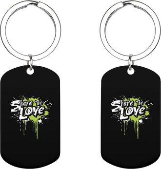 Generic Share The Love Cute Keychain Fashion Car Keyring with Graphic Pendant for Wallet Backpack Bag