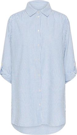 Saint Tropez Blouses & Shirts - Dames - Overhemden - Blauw - S - Overhemden