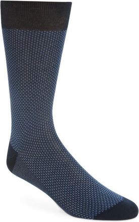 Canali Cotton Jacquard Dress Socks in Navy at Nordstrom, Size Medium