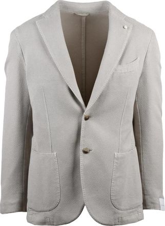 Luigi Bianchi Mantova Giacca Sfiancata - Heren - Blazers - Beige - XL - Katoen - Jassen
