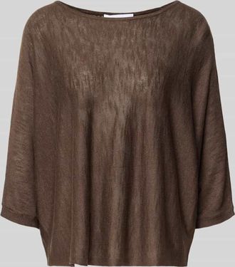 Comma Relaxed Fit Oberteil aus Leinen-Mix mit Viskose-Anteil in Dunkelbraun, Gr&ouml;&szlig;e XL