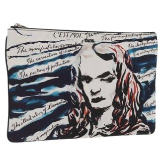 Dior Pre-owned Clutches, female, Blue, Size: ONE SIZE Pre-owned Nylon Clutch Bag