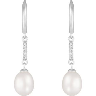 Splendid Pearls Freshwater Pearl Drop Earrings in White at Nordstrom Rack
