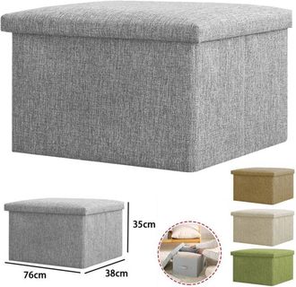Trade Shop Trade Shop - Cassapanca Pouf Contenitore Pieghevole Panca Sgabello Poggiapiedi In Tessuto