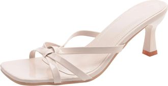 Generic Beige Women High Heel Thin Strap Sandals for Fall and Winter Leisure Walking Footwear with Secure Fit and Fashionable Style