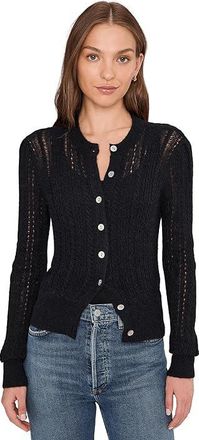 Madewell Alpaca Pointelle Leland Cardigan Womens Sweater Navy : XL (Womens 14-16), Polyamide