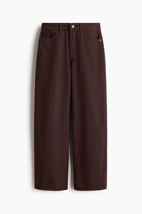H&M Wide Regular Jeans - Brown