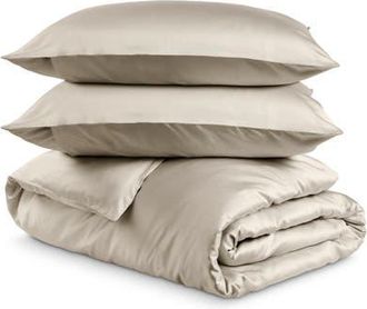 Bare Home Cooling Rayon Duvet Cover Set in Sand at Nordstrom, Size Twin/twin X-Long