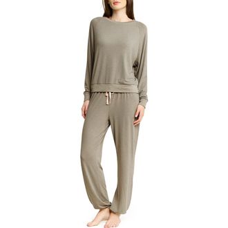 Honeydew Intimates Star Seeker Brushed Jersey Pajamas in Soft Olive at Nordstrom, Size X-Small