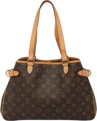 Louis Vuitton Batignolles Horizontal Brown Canvas Shoulder Bag (Pre-Owned)