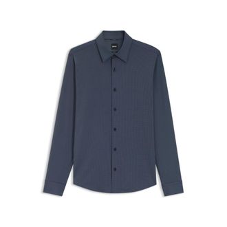 BOSS Patterned slim-fit shirt in performance-stretch jersey