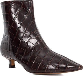Dune London Womens Ladies Odore - Leather Kitten Heel Ankle Boots - Brown - Size UK 7