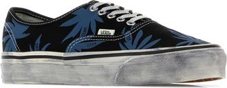 Vans Mens Printed Canvas Authentic Sneakers Archiveblack